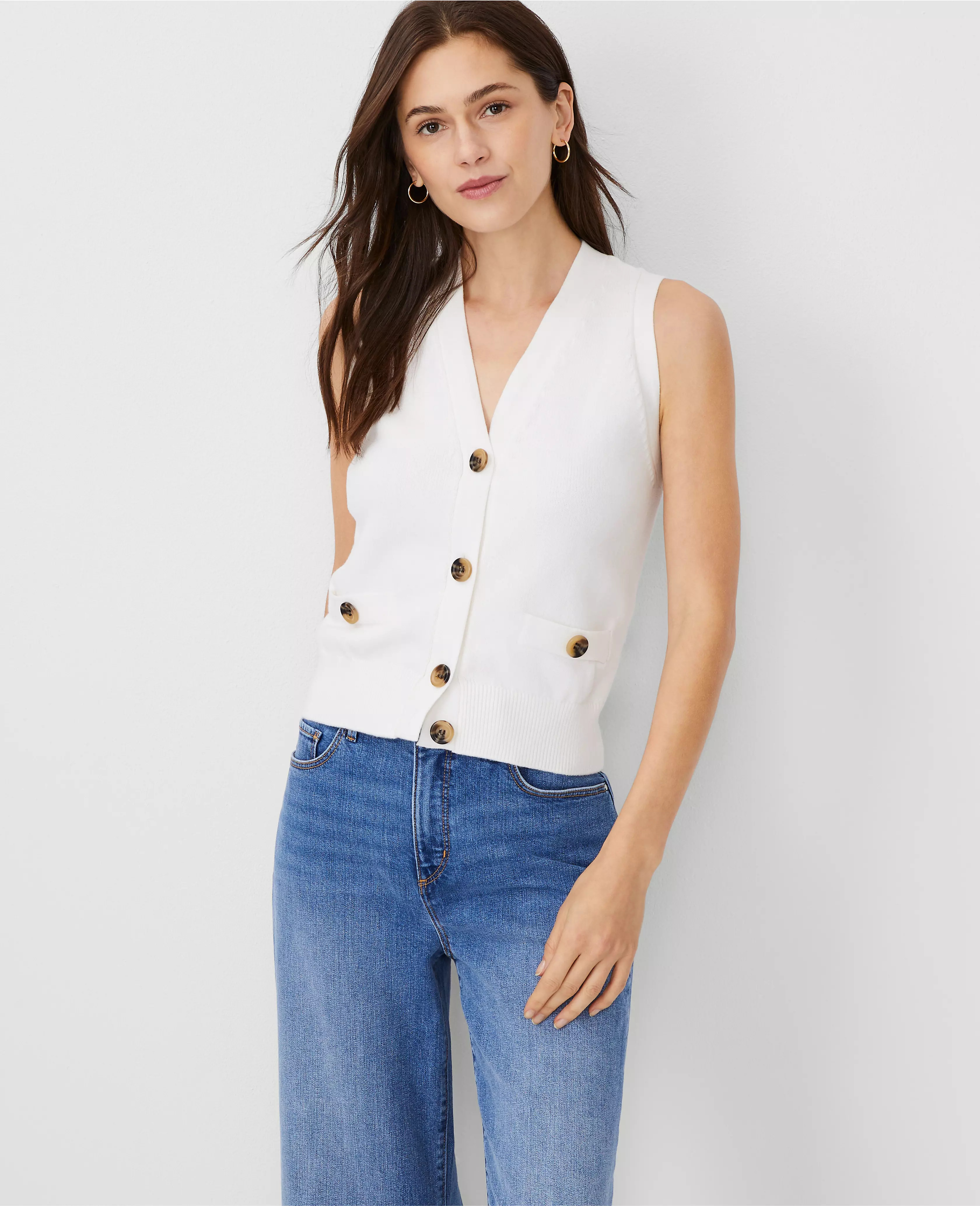V-Neck Sweater Vest | Ann Taylor (US)