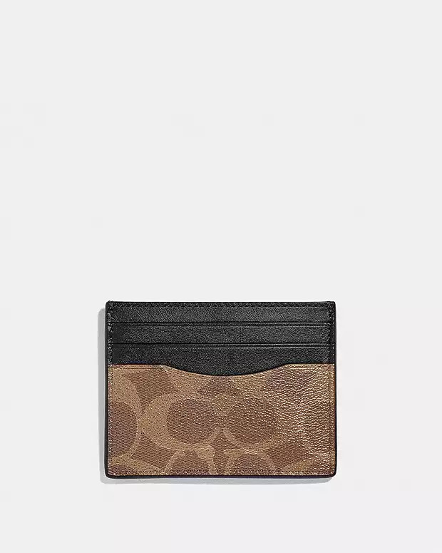 Slim Id Card Case In Signature Canvas | Coach Outlet US
