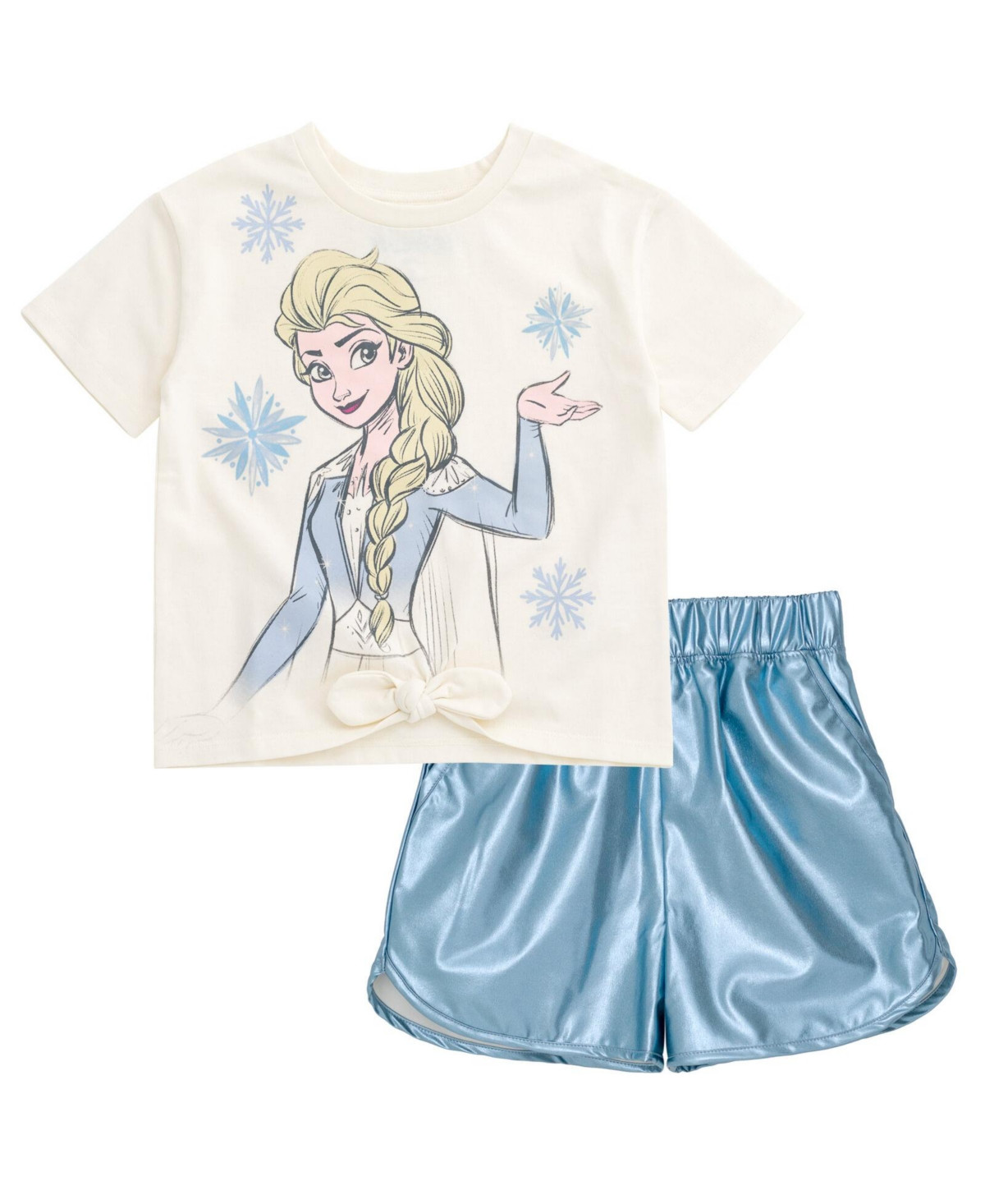 Frozen Toddler Girls Disney Queen Elsa T-Shirt and Shorts Outfit Set - White / pale blue | Macy's