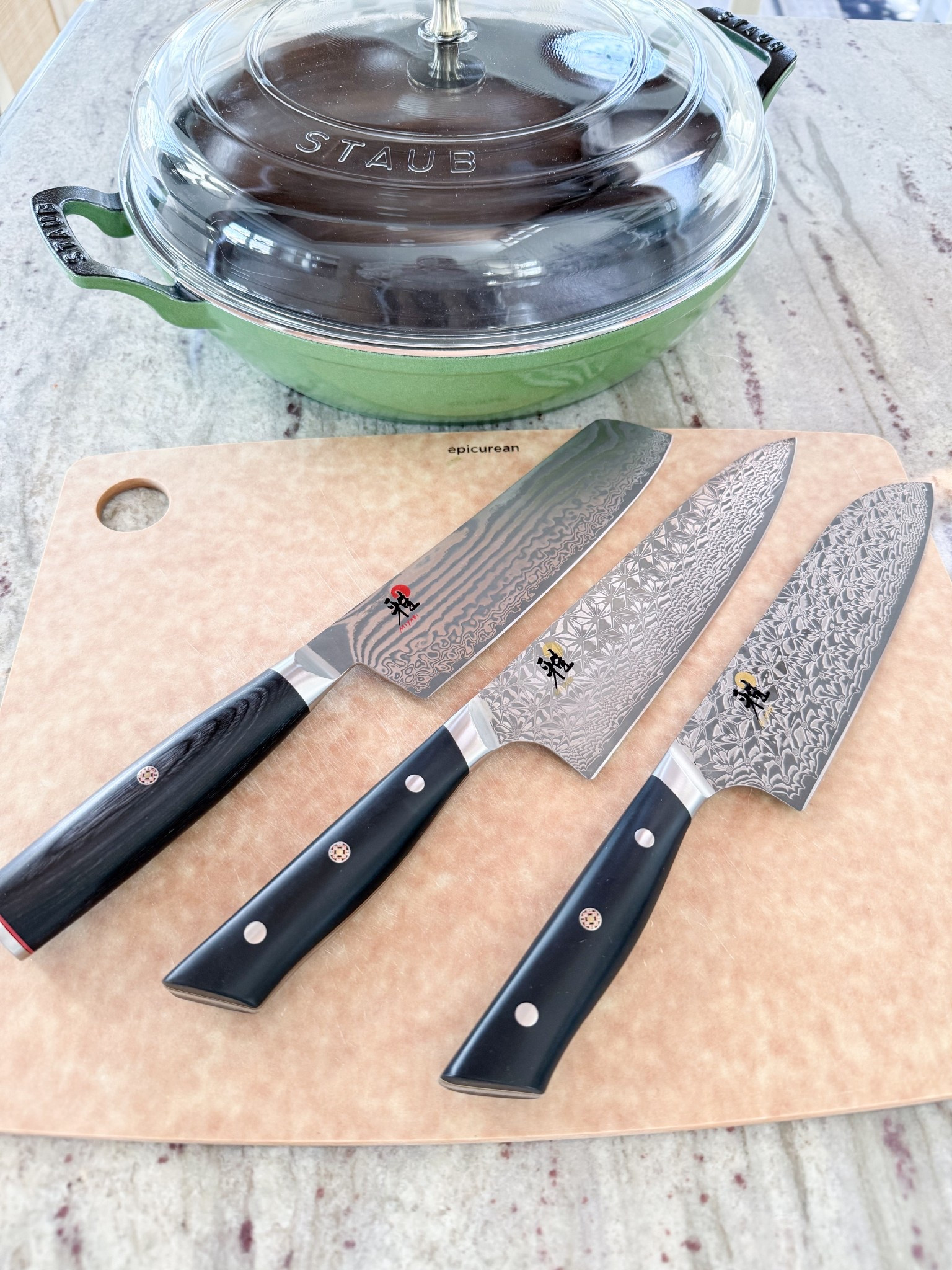 Everything here is an investment but 1000% worth it if you cook a lot!
If you purchase any one. Highly recommend the Nakiri Kaizen. 
For meats I recommend the Hibana Chef  which you can also use to dice fruits and veggies  