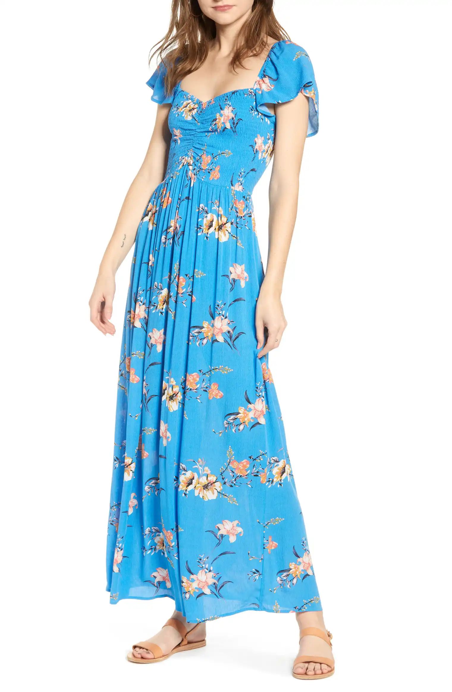 BP. Floral Smocked Bodice Maxi Dress (Regular & Plus Size) | Nordstrom | Nordstrom