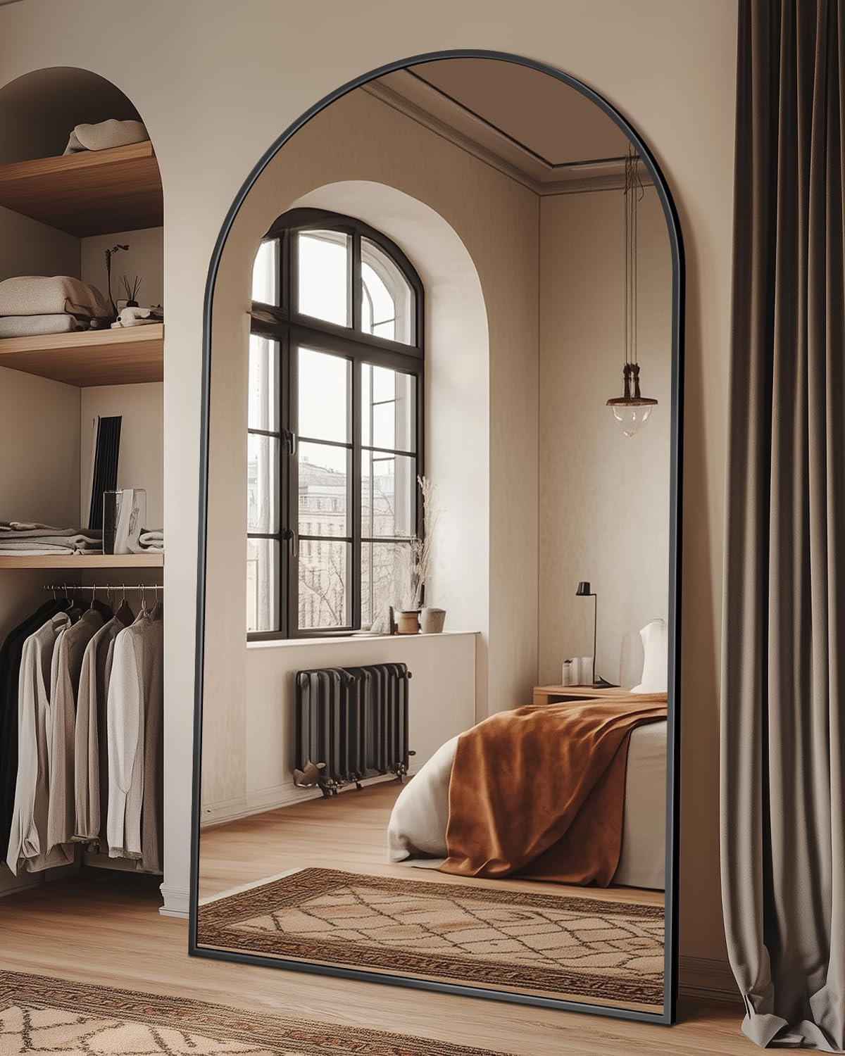 Full Length Mirror, 86"x46" Oversized Floor Mirror with Stand, Hanging Mounted for Bedroom, Livin... | Amazon (US)