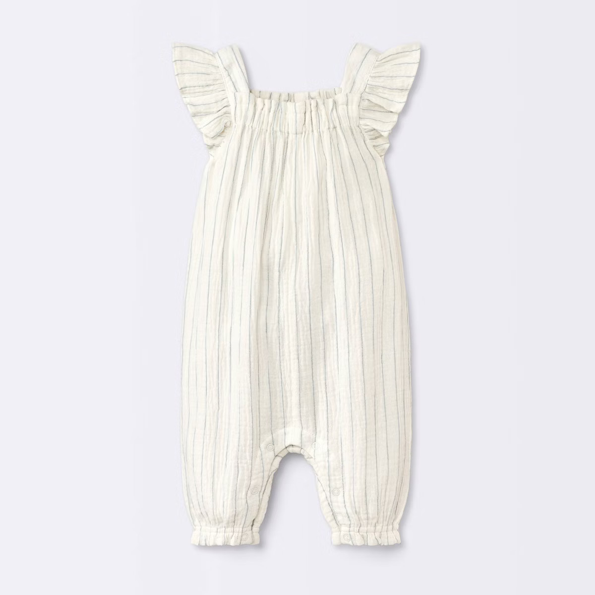 Baby Girls' Striped Gauze Long Legged Romper - Cloud Island™ Cream | Target