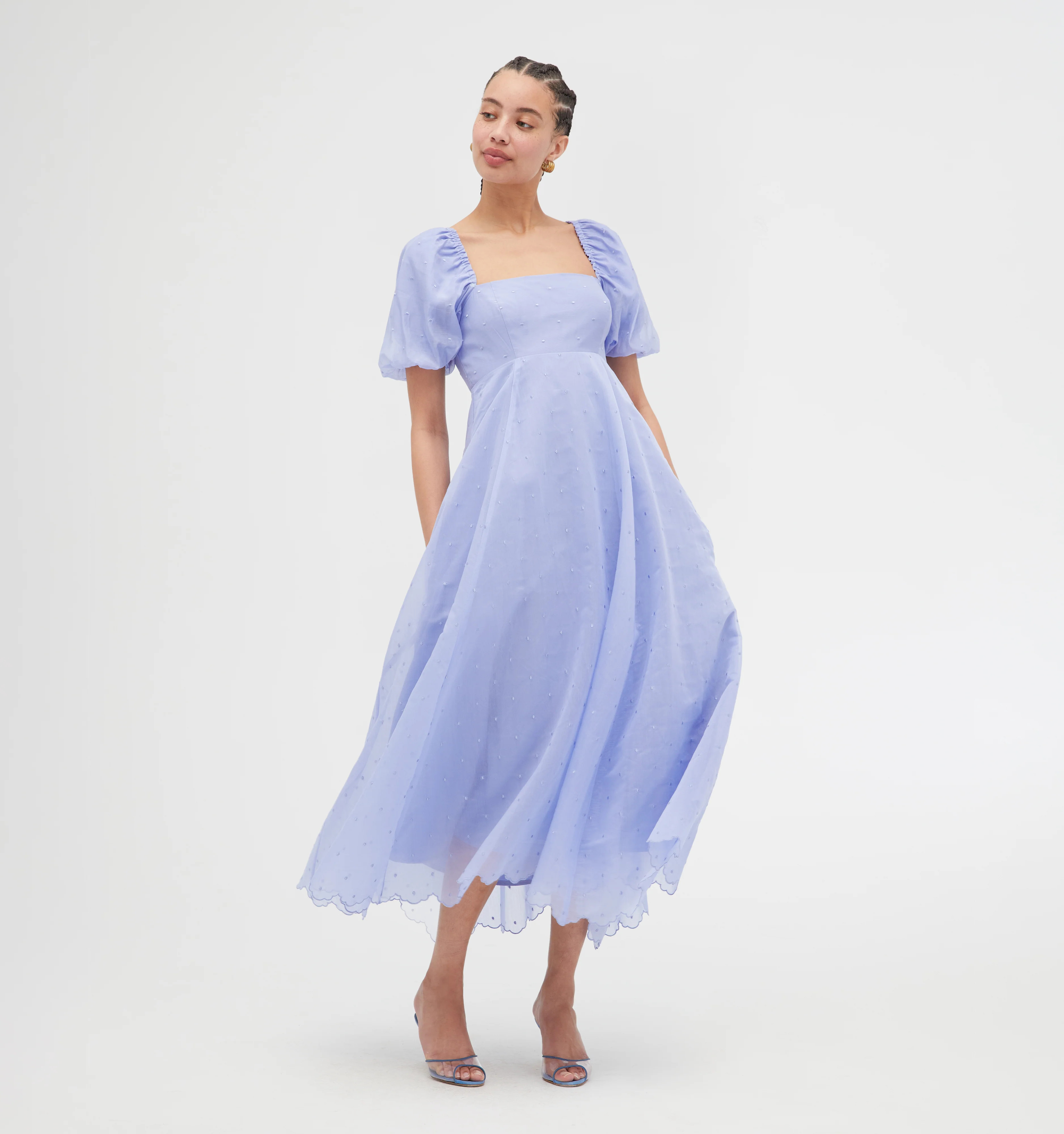 The Matilda Dress - Hyacinth Organza Dot | Hill House Home US