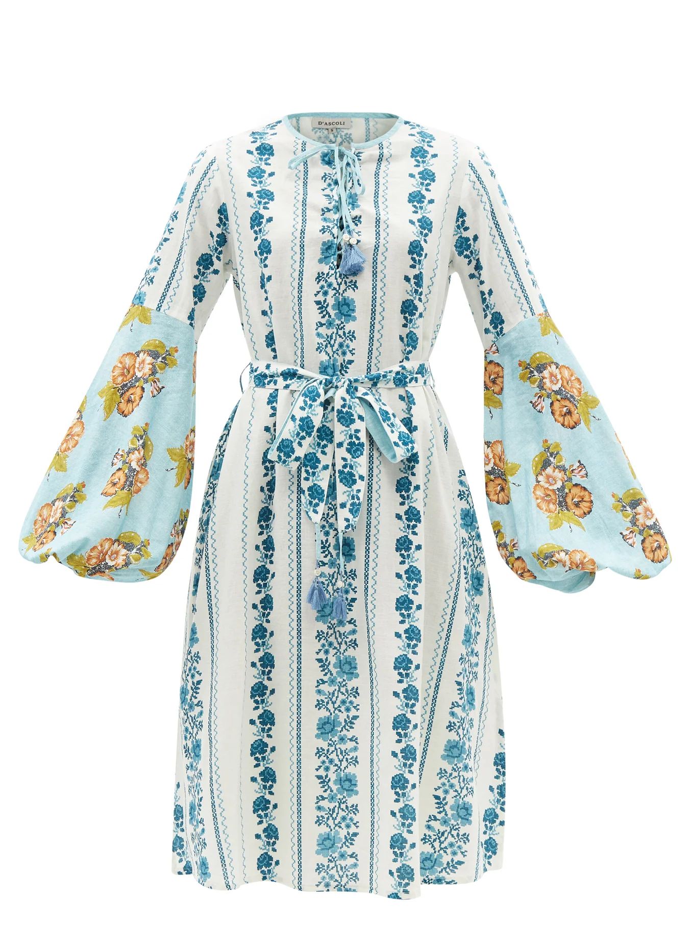 Zora floral-print cotton-khadi midi dress | D'Ascoli | Matches (US)
