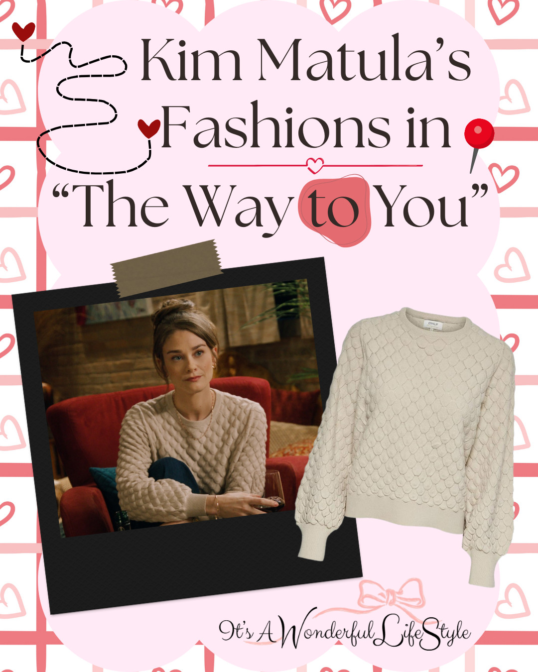 Get Kim Matula’s cozy sweater seen in “The Way to You.”

Her exact sweater is completely sold out everywhere, but I found a super similar option with that same beautiful texture and cozy feel, so you can still get the look. 

Tap to shop before this one sells out, too!
 

 #LTKSeasonal #LTKSaleAlert