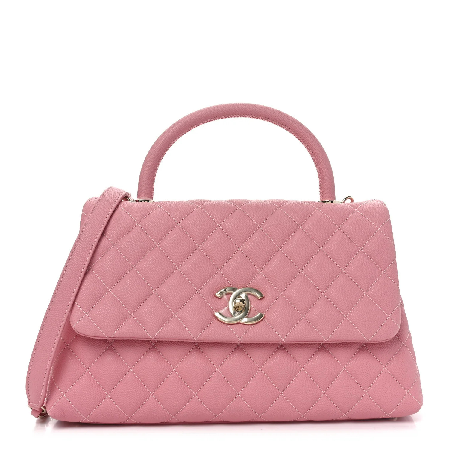Chanel Caviar Quilted Small Coco Handle Flap Light Pink 1746382 | FASHIONPHILE (US)