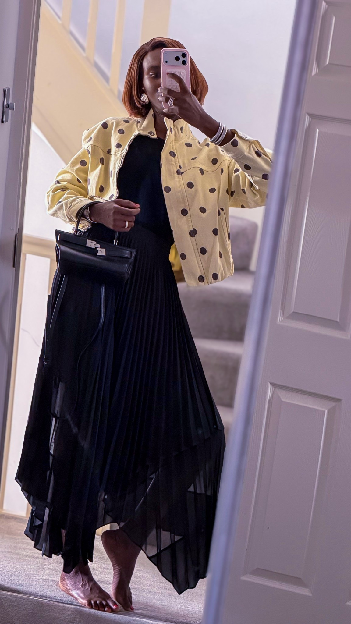 Spring outfit of the day, polka dot jacket and black skirt 
Easy chic spring look 

Also sharing some of my favourite polka dot piece I am loving 

#LTKshoes #LTKspring #LTKstyletip