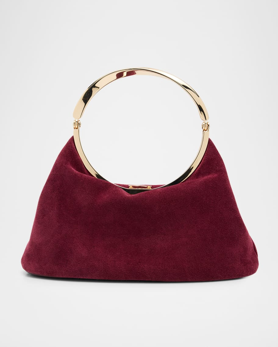 Luca Slouchy Suede Twisted Top-Handle Bag | Neiman Marcus