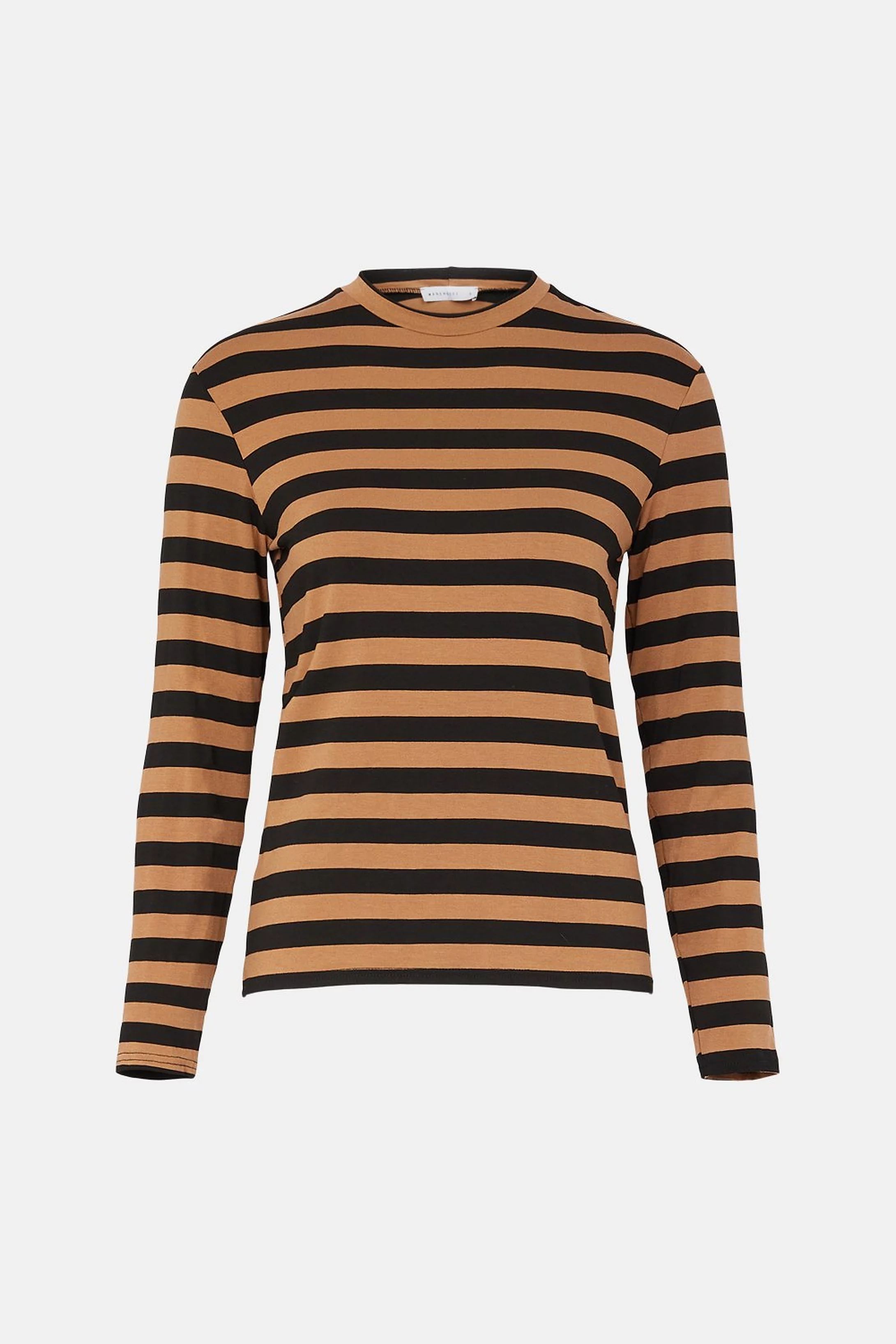 Stripe Relaxed Crew Neck Top | Warehouse UK & IE