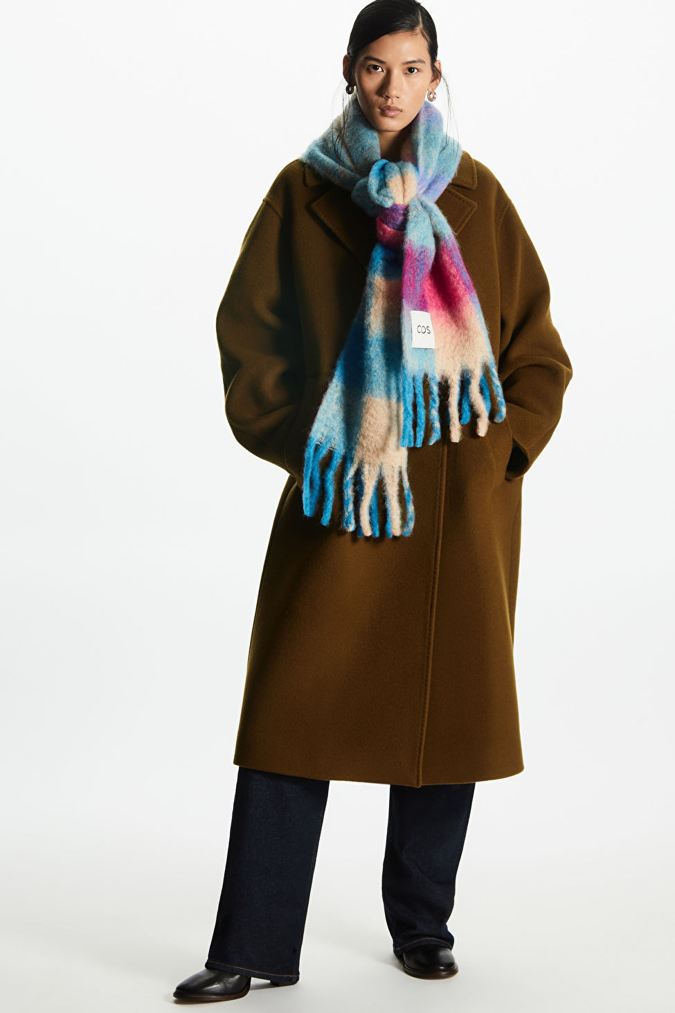 OVERSIZED CHECKED SCARF - BLUE - Hats Scarves and Gloves - COS | COS (US)