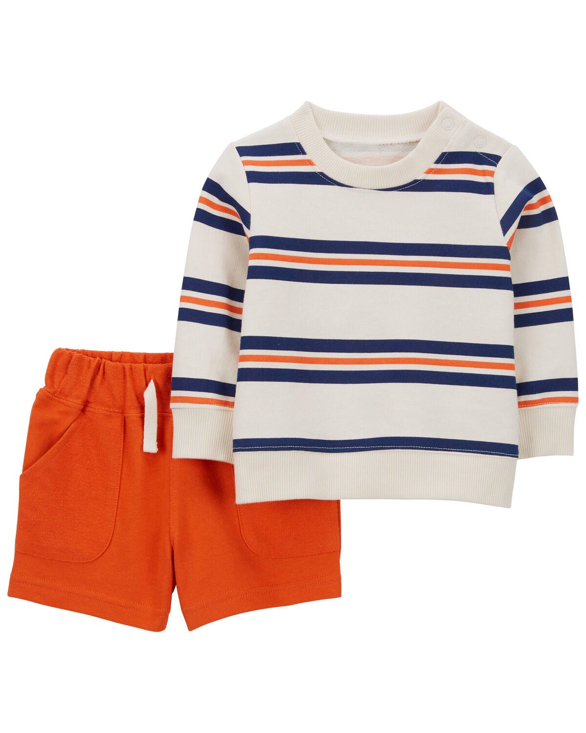 Baby 2-Piece Striped Sweatshirt & Short Set | Carter's