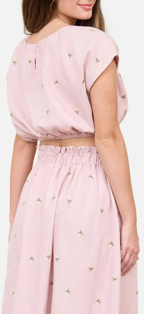 Blu Pepper Floral Embroidered Crop Top | Nordstromrack | Nordstrom Rack