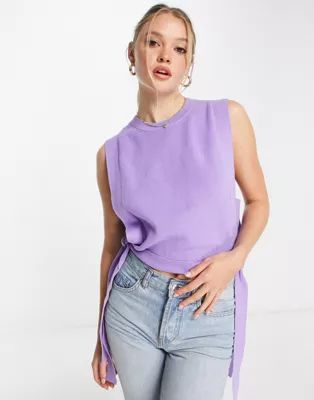 Urban Revivo knitted sweater vest in lilac | ASOS (Global)
