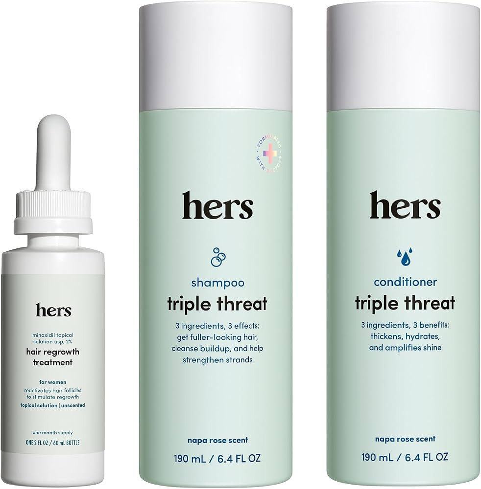 hims and hers Triple Threat Shampoo & Conditioner, 3 Pack, 6.4 Fl Oz | Amazon (US)