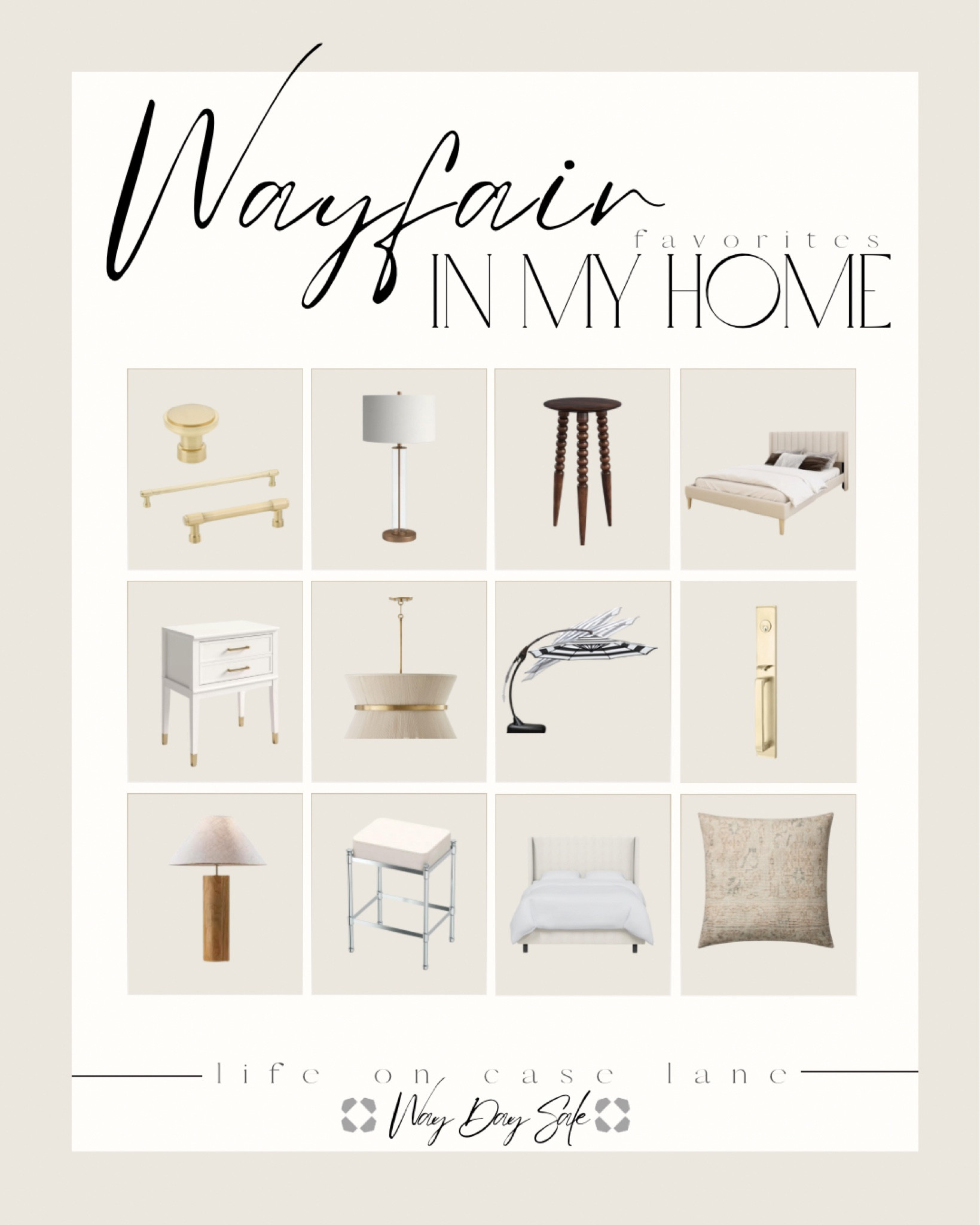 Wayfair products throughout my home. 

#ad #wayfair #wayday #wayfairpartner #liketkit #LTKxWayDay

Bed, lighting, lamp, patio umbrella, nightstand, stool, accent table, cabinet hardware 

#LTKhome #LTKsalealert