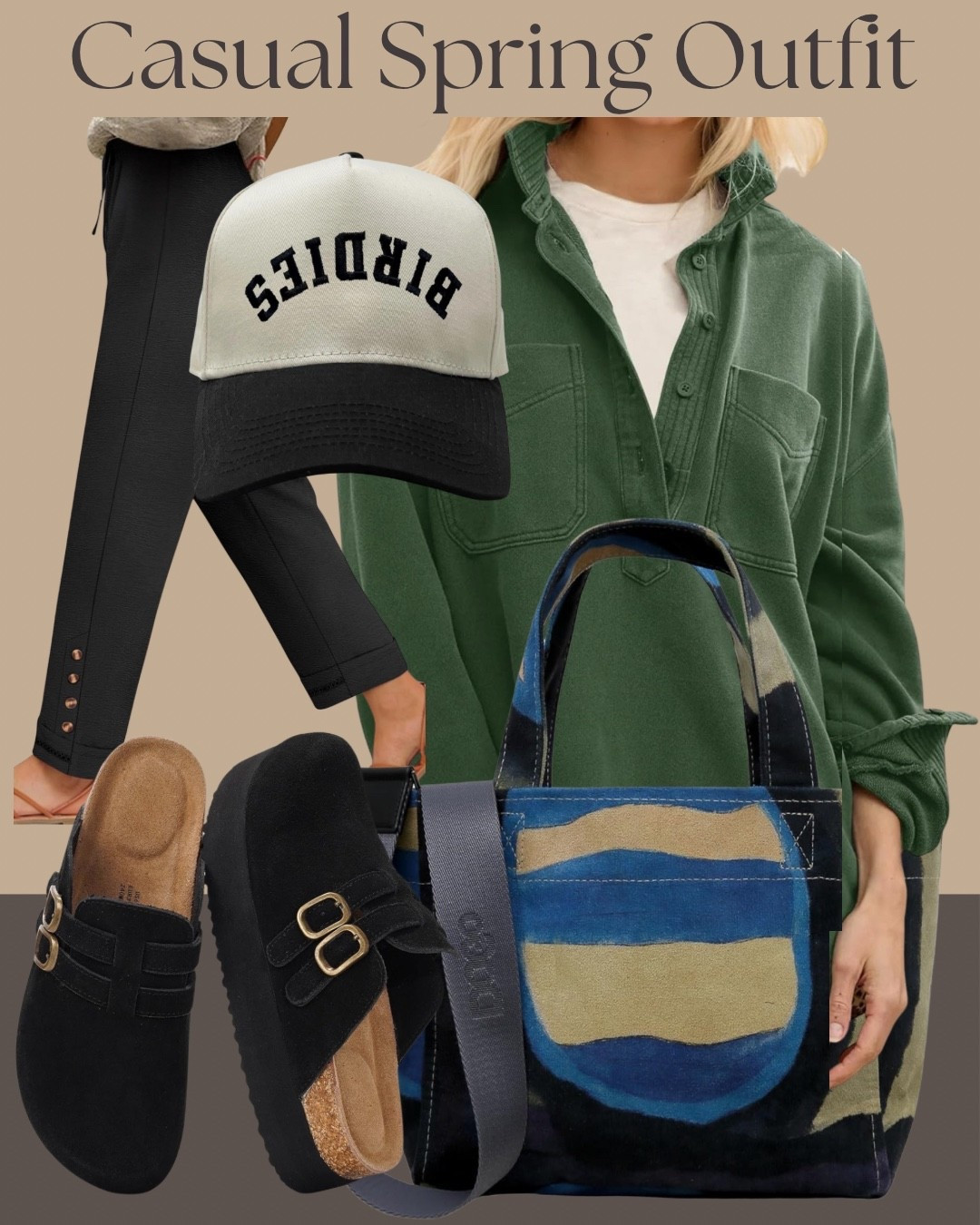 Casual spring outfit with a relaxed green pullover and sleek black leggings. The sporty hat and buckle slides keep it comfortable for busy days, while the structured tote pulls it all together.

#casualspring #everydaywear #ltkfashion #simpleoutfit

#LTKootd