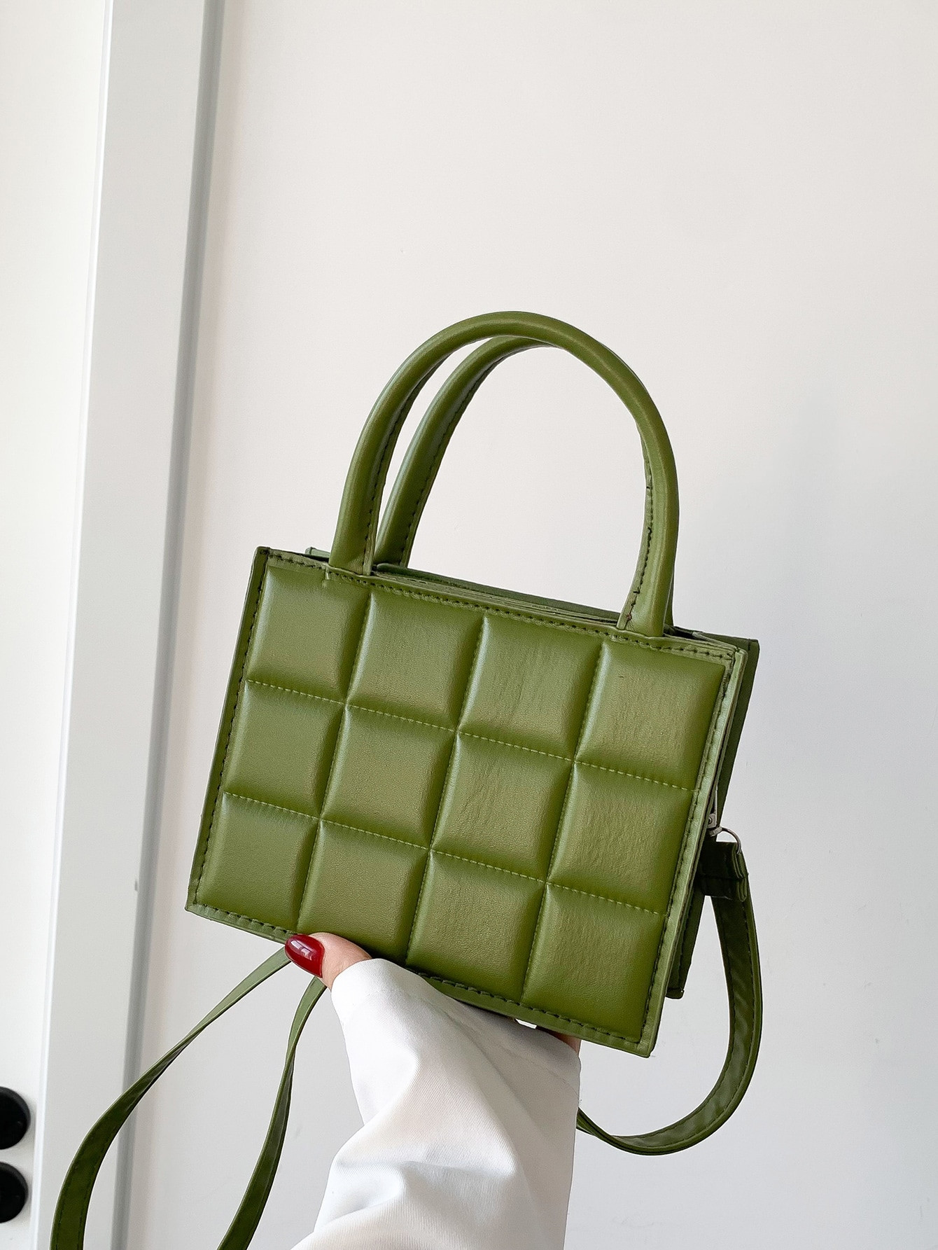 Mini Plaid Quilted Solid Color Women's Handbag Shoulder Bag | SHEIN