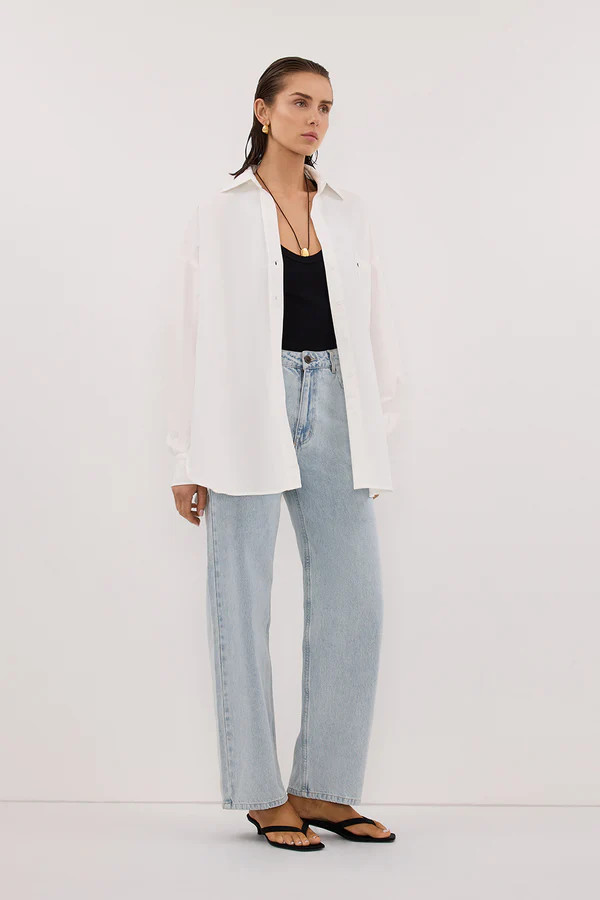 RHEA WHITE COTTON SHIRT | DISSH