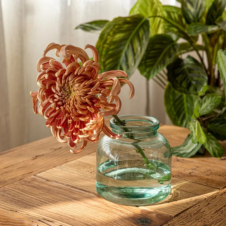 Mainstays Wide Jug Glass Vase, 5'', Green | Walmart (US)