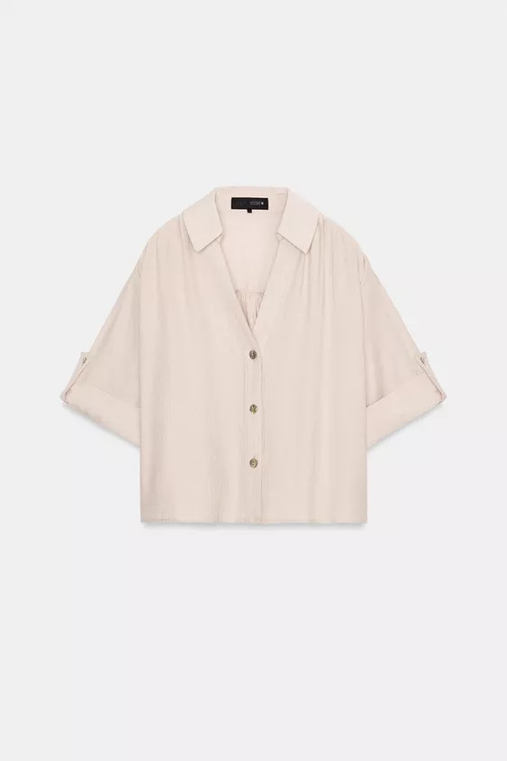 SHORT SLEEVE FLOWING SHIRT | Zara UK