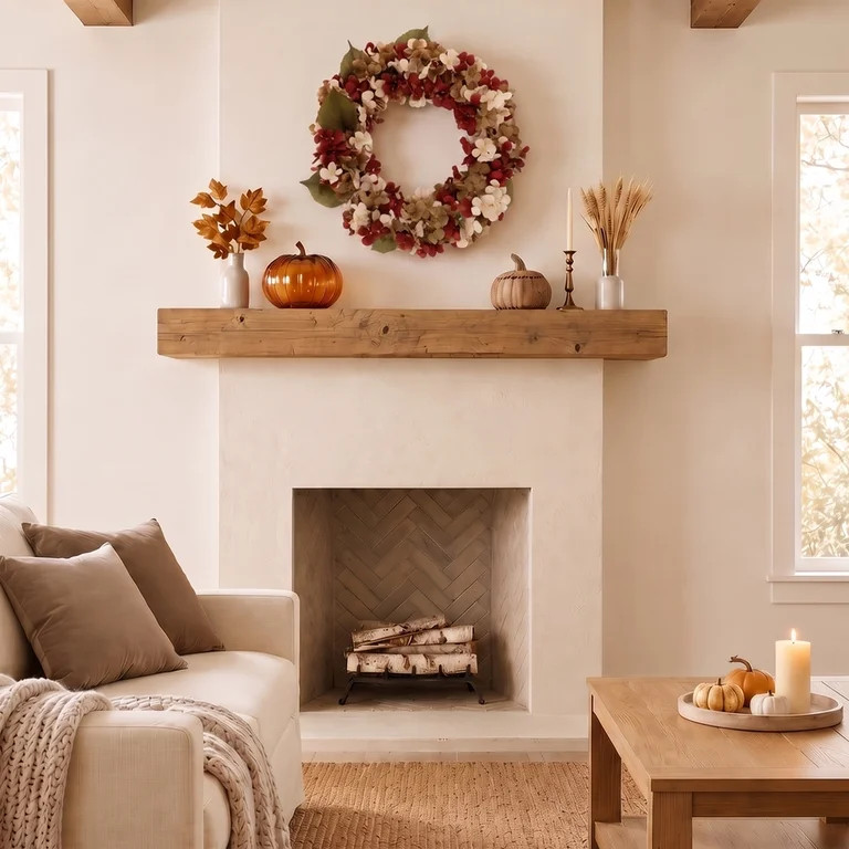My Texas House Fall Hydrangea Wreath, Cream and Brown, 24" | Walmart (US)