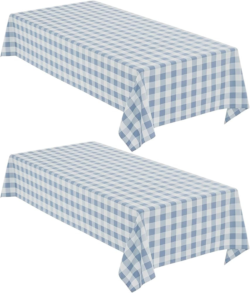Checkered Tablecloth Rectangle, 2 Pack Gingham Table Cloths Waterproof Wrinkle Free Buffalo Plaid... | Amazon (US)