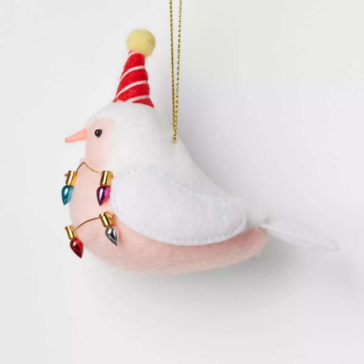 Featherly Friends Fabric Bird with String Lights Christmas Tree Ornament Pink/White - Wondershop... | Target