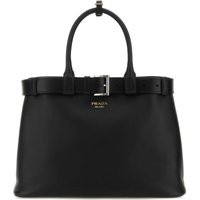 Prada Black Leather Prada Buckle Large Handbag | Balardi (US & Canada)