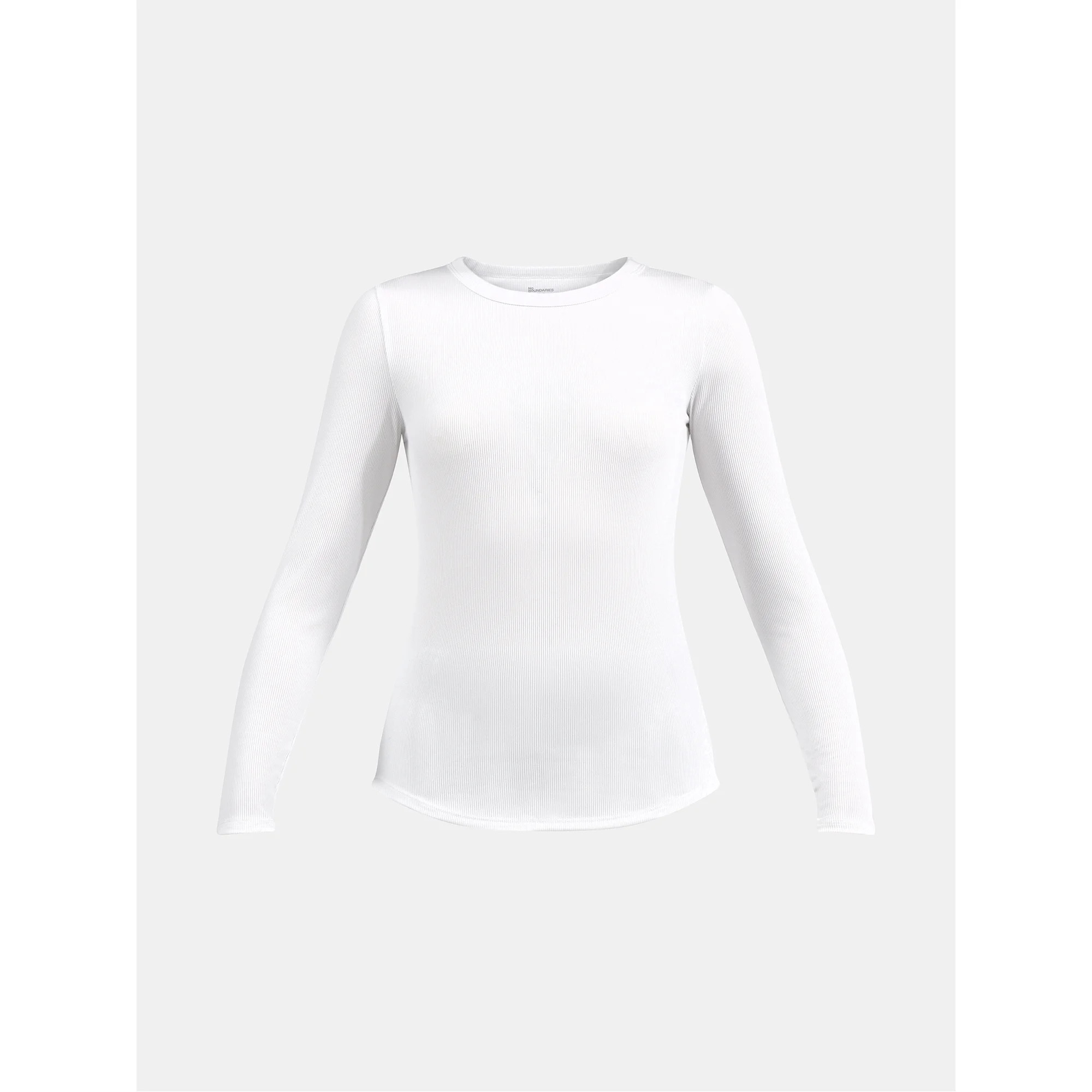 No Boundaries Ribbed Crewneck Tee with Long Sleeves, 1 or 2-Pack, Women's | Walmart (US)