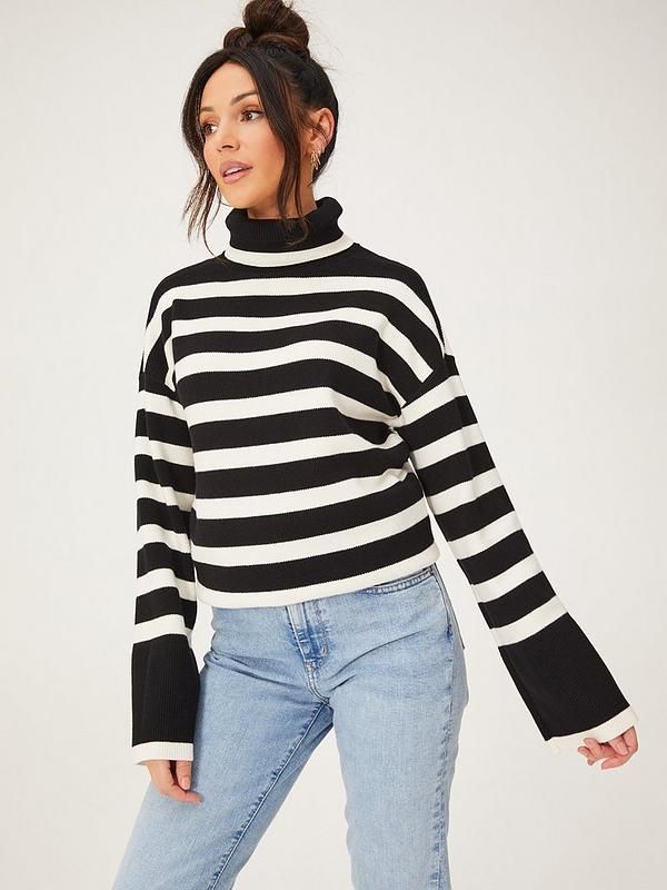 Michelle Keegan High Neck Stripe Stripe Jumper - Multi | Very (UK)