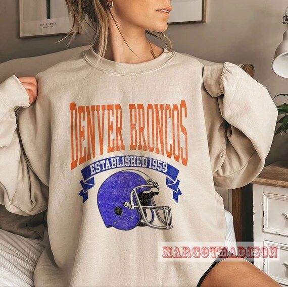 Retro Vintage Denver Football Sweatshirt Vintage Style Denver - Etsy | Etsy (US)