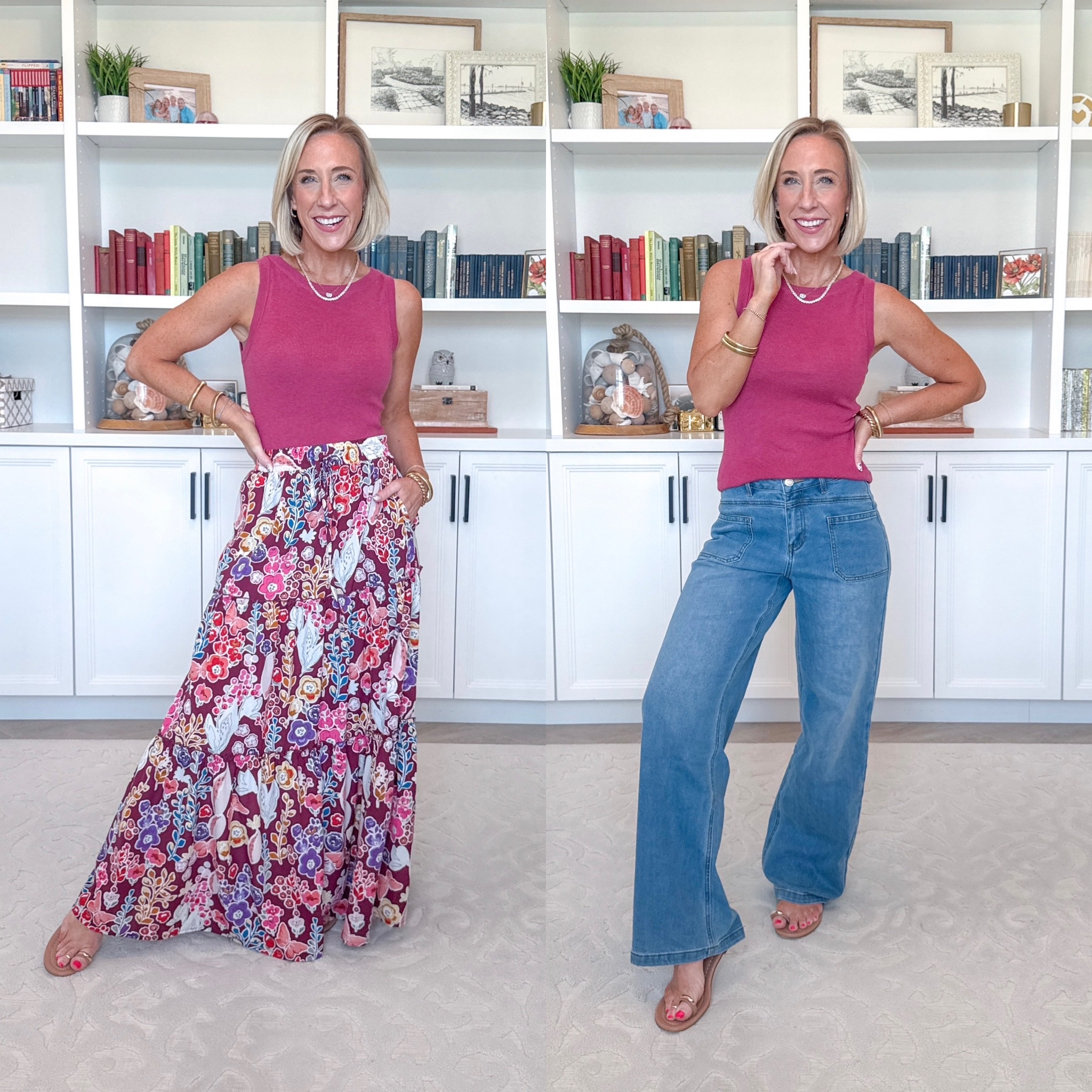 Amazon - spring sales & summer sweaters. Adjustable Waist Wide Leg Jeans - size XS, Regular. 5 colors (this is “Light Blue”). Has a coupon. Sweater Tank - size XSmall. 20+ colors (varies by size). * Maxi Skirt - size small. 

 

#LTKSeasonal #LTKOver40 #LTKSaleAlert