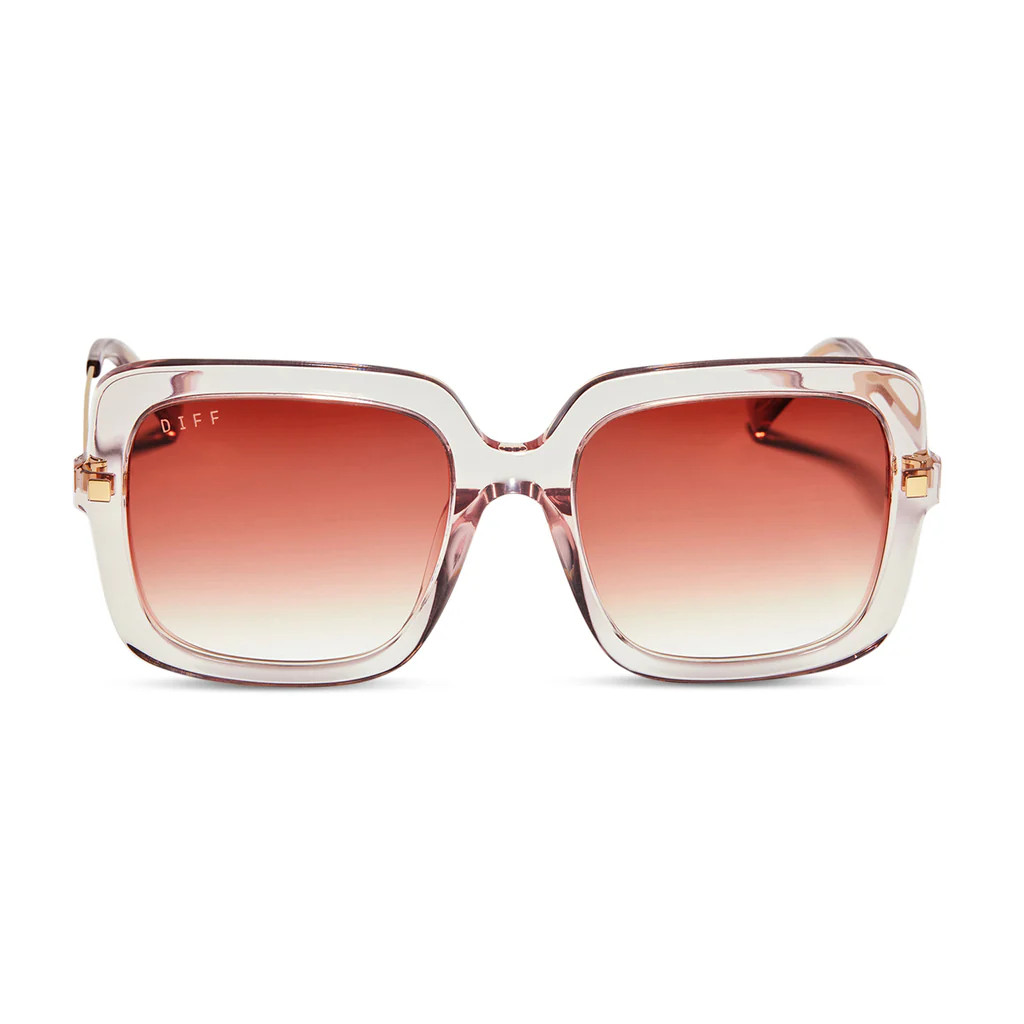 SANDRA - LIGHT PINK CRYSTAL + DUSK GRADIENT SUNGLASSES | DIFF Eyewear