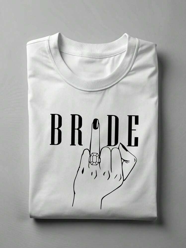 Bride Shirt, Ring Finger Bride T-Shirt, Bachelorette Party Shirt, Wedding Gift Tee, Bridal Shower Party Tee, Engagement Tee For Bride. UA-32 | SHEIN