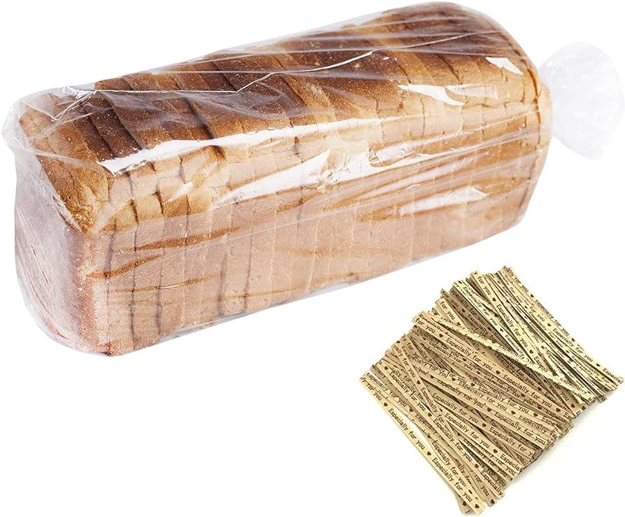Bread Bags With Ties,100Pieces 18x4x8 Inches Reusable Plastic Bread Bags for Homemade Bread Gift ... | Amazon (US)