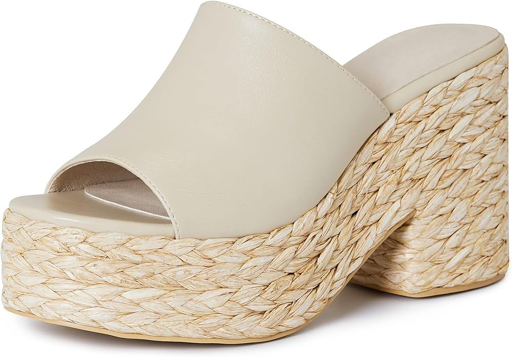 CYNLLIO Espadrilles Platform Sandals Open Toe Chunky High Heel Slides Fashion Summer Outdoor Beac... | Amazon (US)