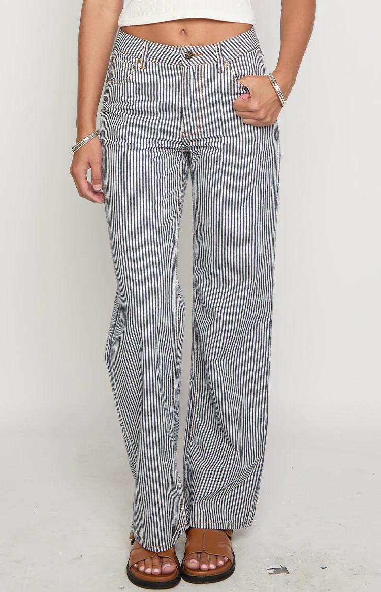 Lioness Top Model Navy Stripe Jean | Beginning Boutique (US)