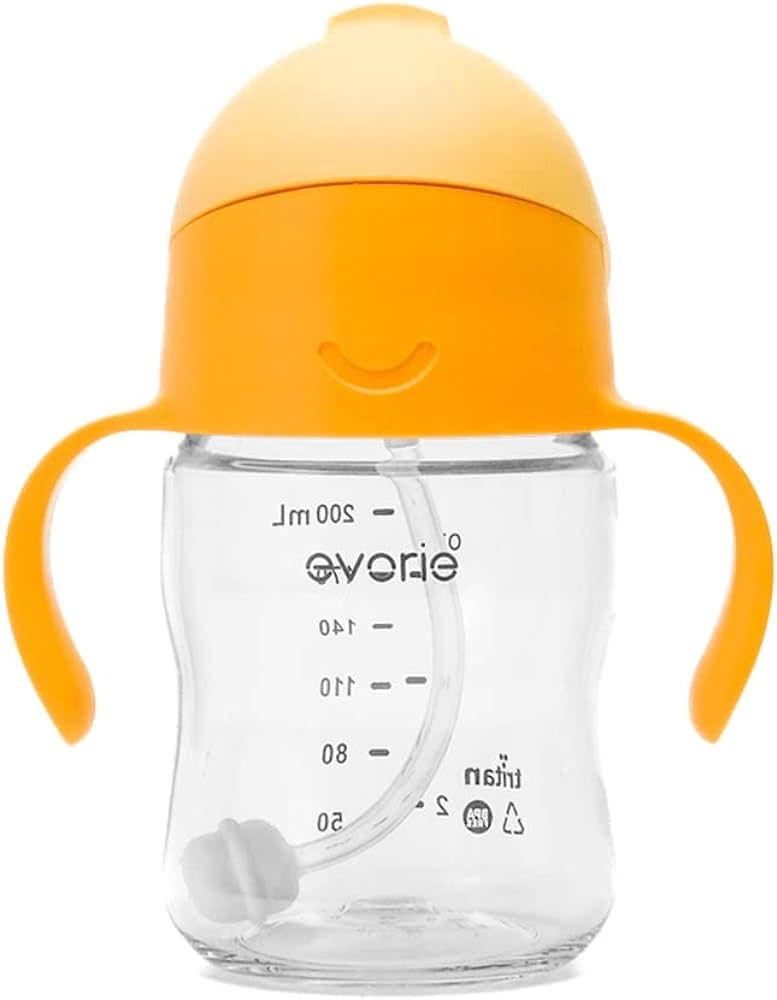 Evorie Tritan Weighted Straw Sippy Cup with Handles for Baby and Toddlers 6 months up, 7 Oz Soft ... | Amazon (US)