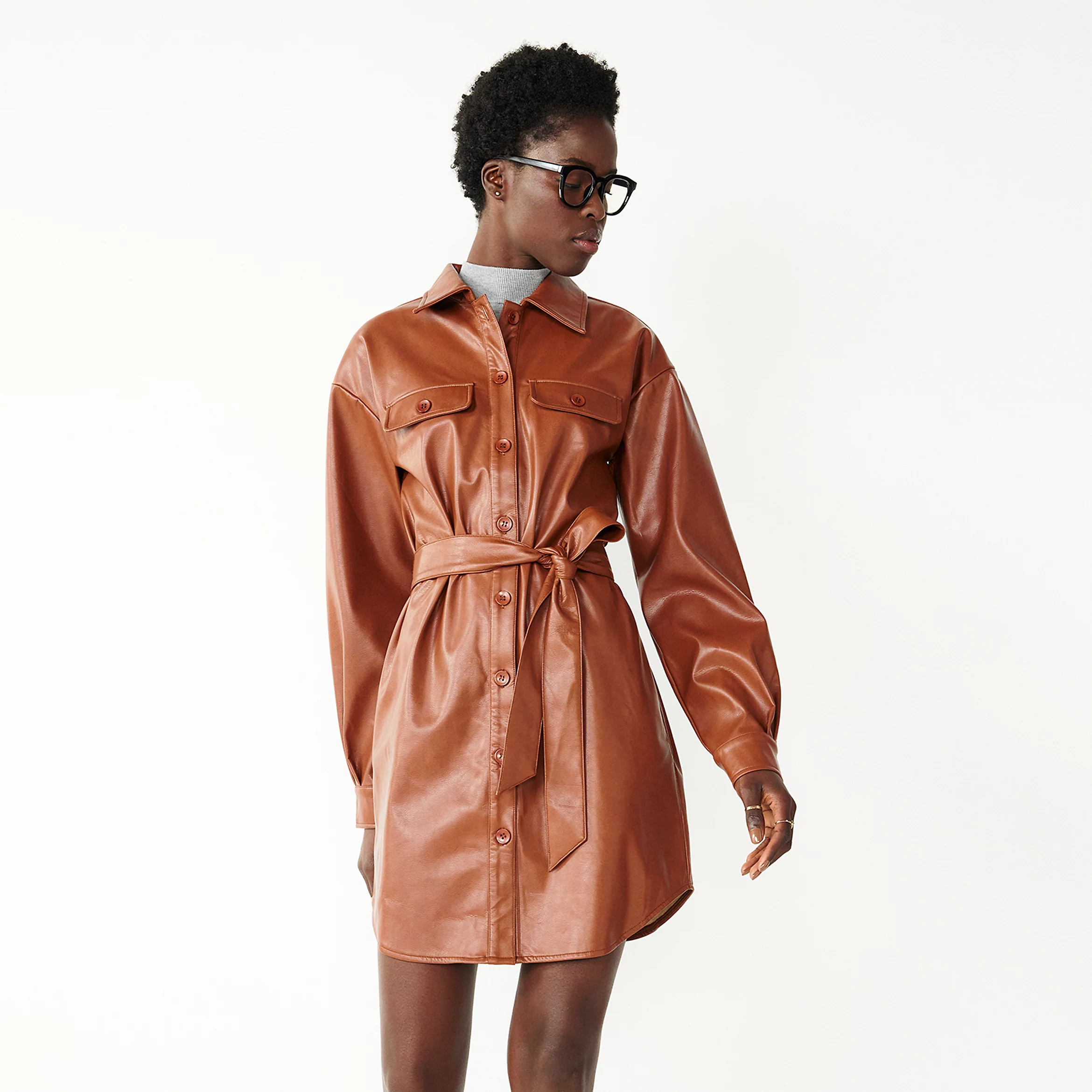 Women's Cara Santana x Nine West Faux-Leather Shirt Jacket | Kohl's