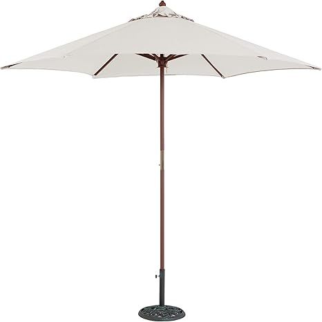 TropiShade 9 ft Wood Market Umbrella with Antique White Polyester Cover | Amazon (US)