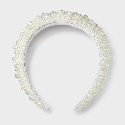 Padded Pearl Hair Headband - A New Day™ Ivory | Target