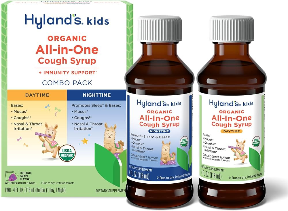 Hyland's Kids Organic All-in-One Grape Cough Syrup Day & Night, Two 4 Ounce Bottles | Amazon (US)