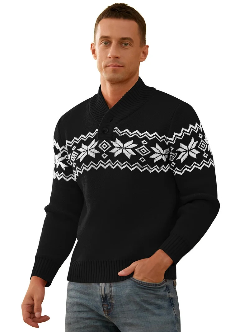 Iceglad Men's Casual Christmas Sweater Slim Fit Xmas Pullover Knitwear Holiday Knit | Walmart (US)