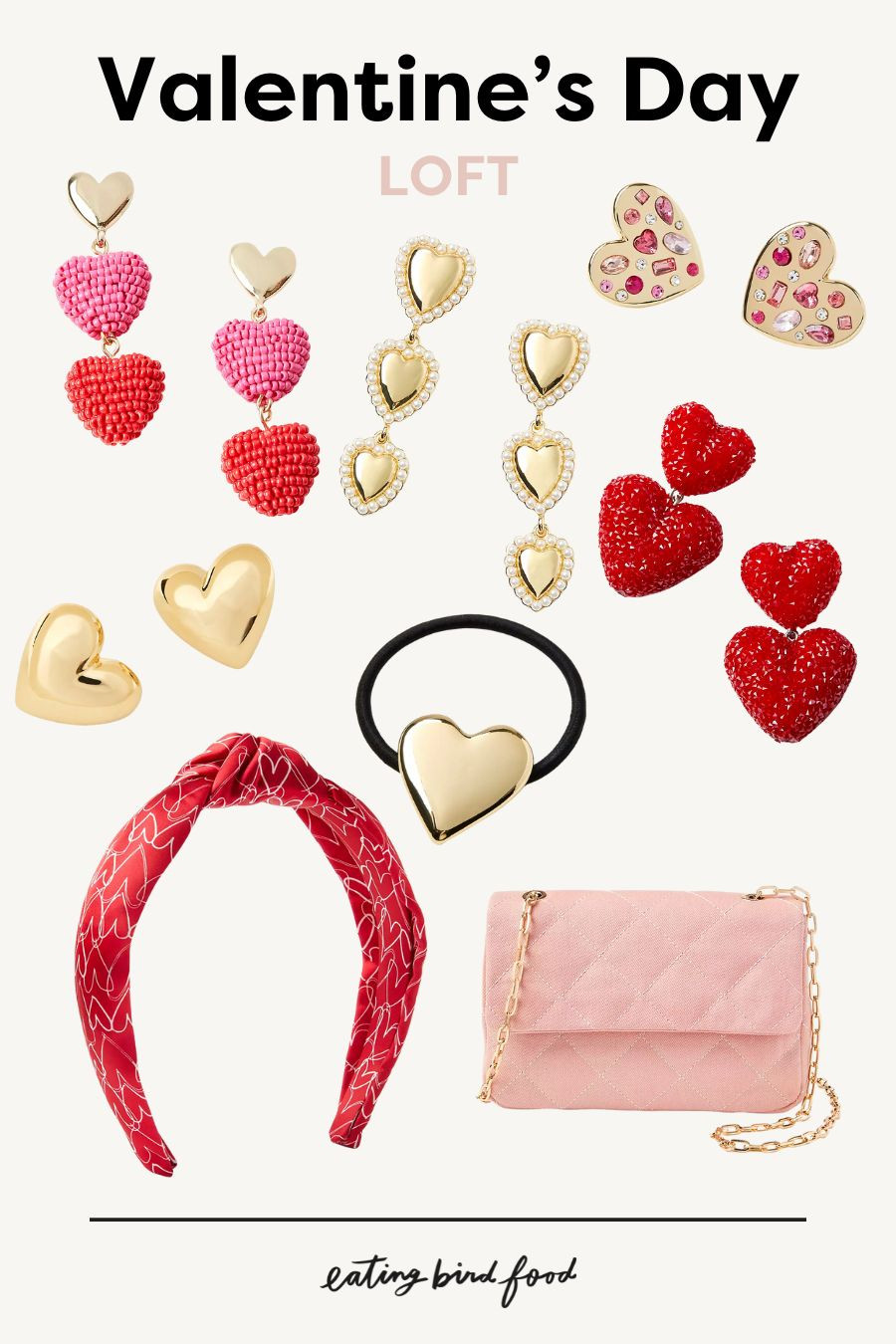 Valentine’s Day accessories that steal hearts! ❤️✨ From dainty earrings to chic hairbands and bags, these picks from LOFT are perfect for a sweet, festive touch to your outfit.

Which one’s your favorite? Let me know below!

#ValentinesDayStyle #LOFTLove #HeartAccessories #ValentinesDayFashion 

 #LTKSeasonal #LTKSaleAlert #LTKStyleTip