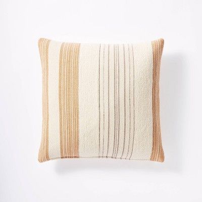 Woven Textured Striped Pillow Cream/Orange - Threshold™ | Target
