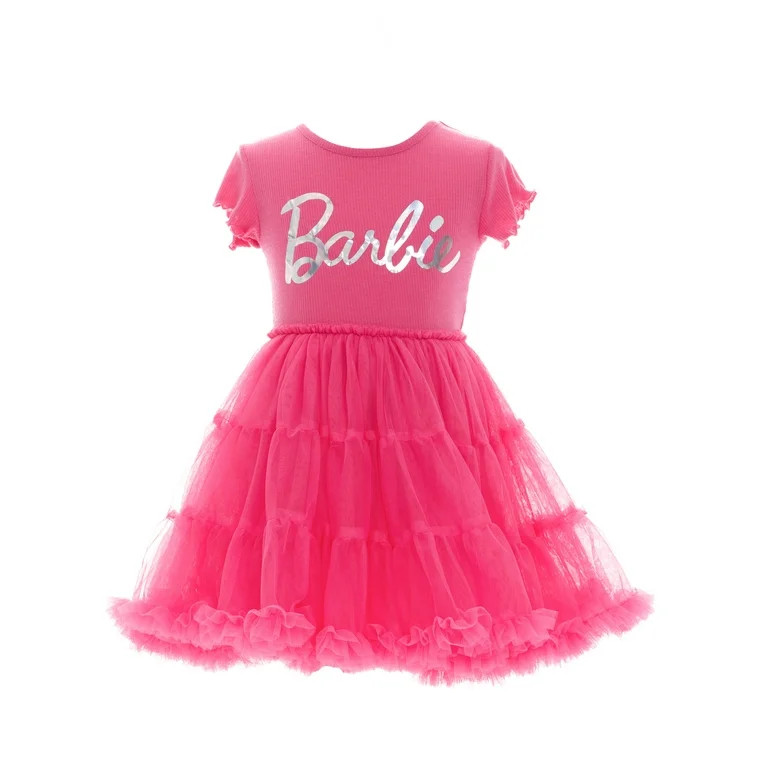 Barbie Girls Graphic Tiered Tutu Dress, Sizes 4-12 | Walmart (US)