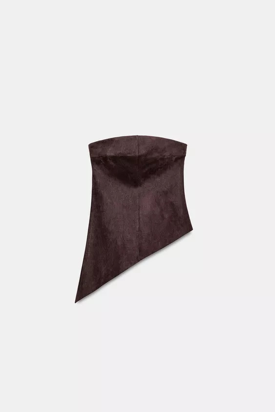 ASYMMETRIC FAUX SUEDE TOP | Zara UK