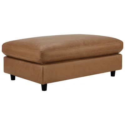 Fleetwood 45" Genuine Leather Rectangle Ottoman | Wayfair North America