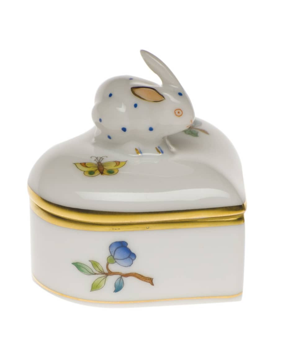 Queen Victoria Green Heart Box with Bunny | Neiman Marcus